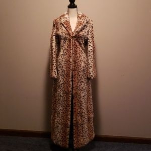Real Fur Leopard Print Coat